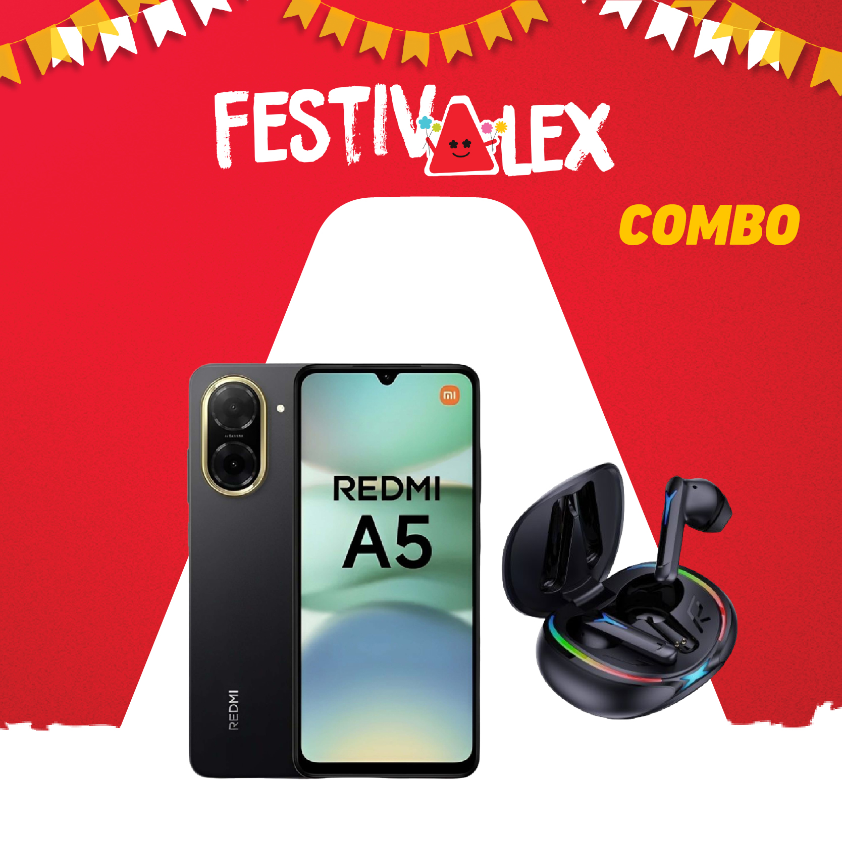 COMBO CELULAR XIAOMI REDMI A5 + AURICULAR QUANTA _ FESTIVALEX