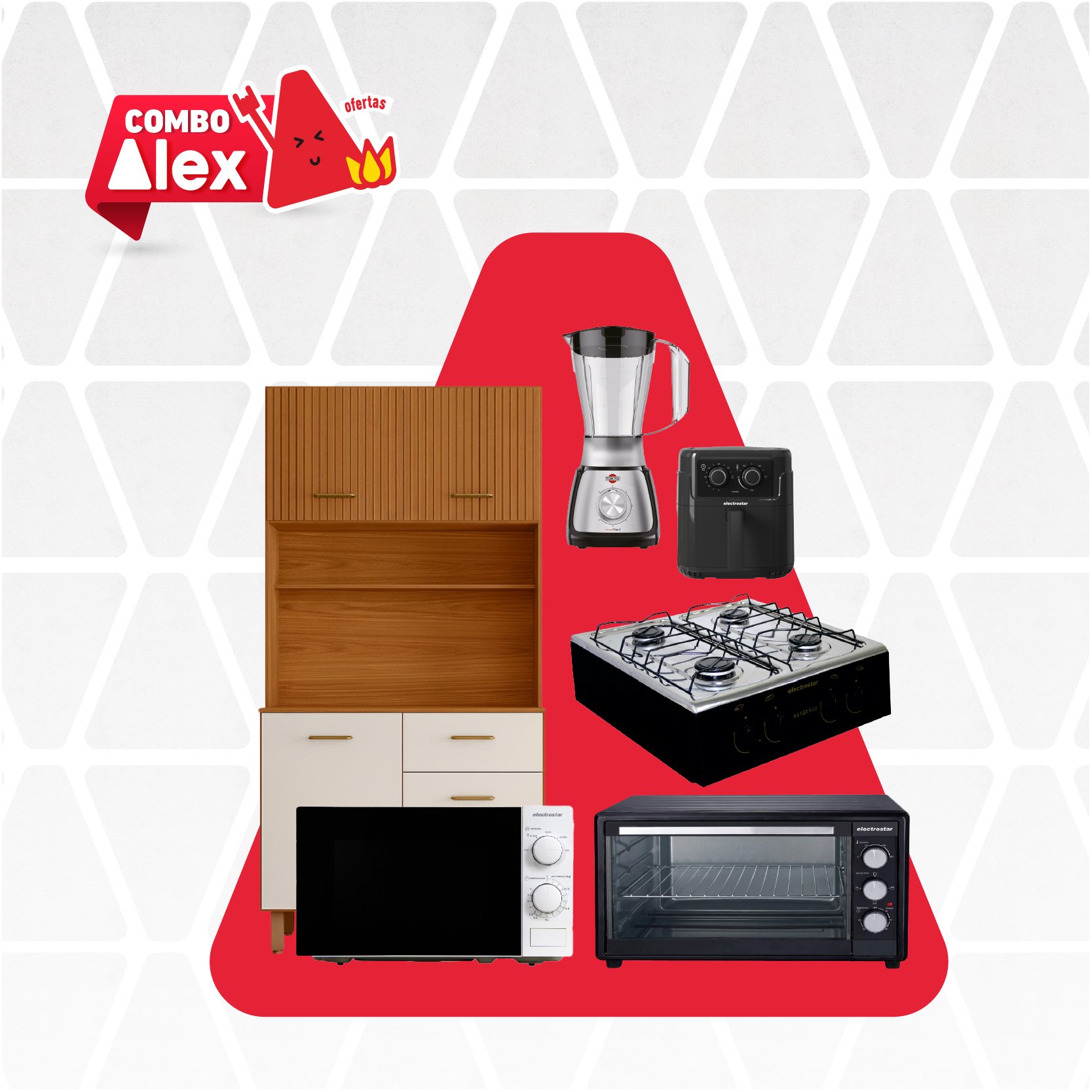 COMBO COCINA + AIRFRYER + LICUADORA + MUEBLE DE COCINA + HORNO + MICROONDAS