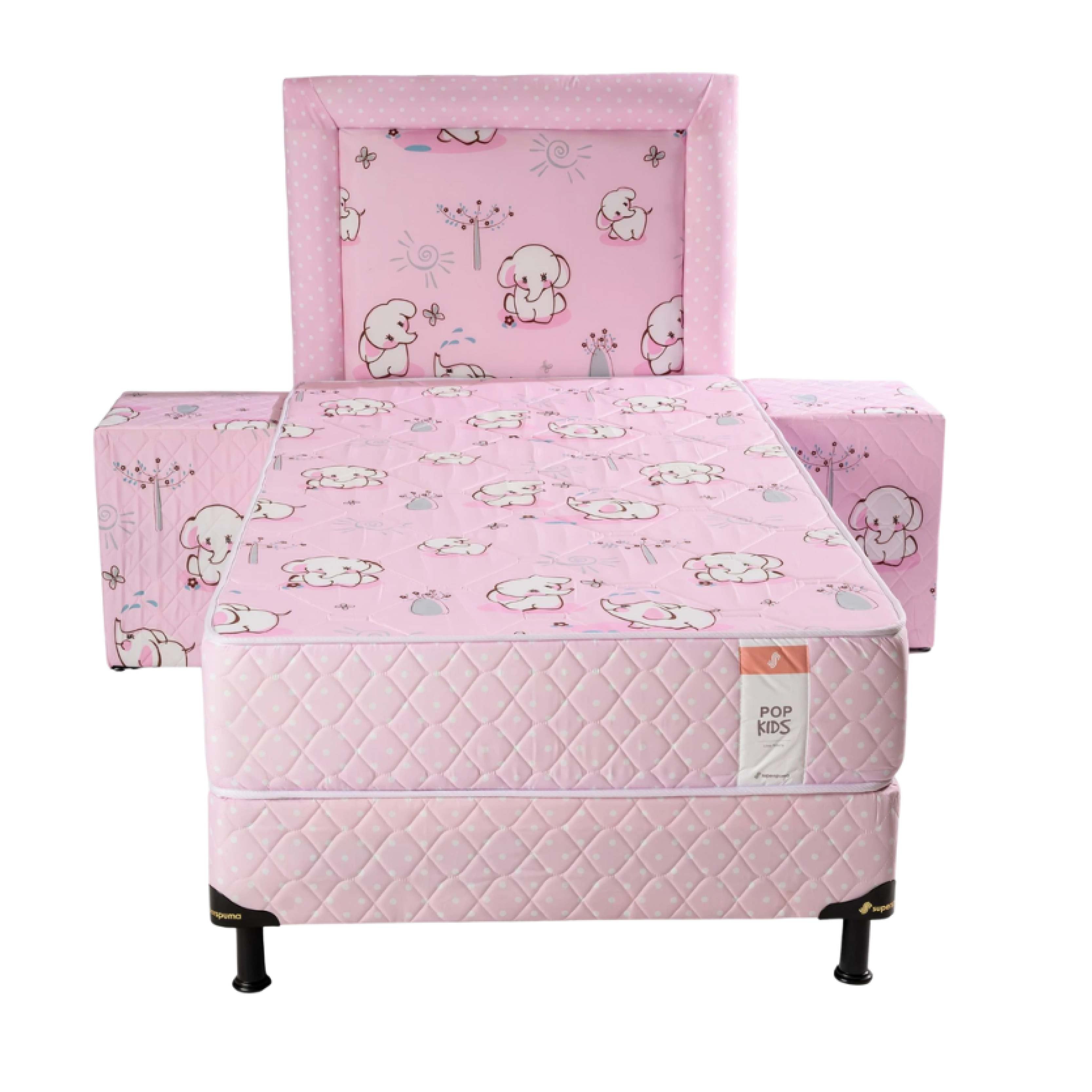 Комбо Superspuma Pop Kids 100x190 (основание + матрас + матрас + матрас), розовое + 1 подушка