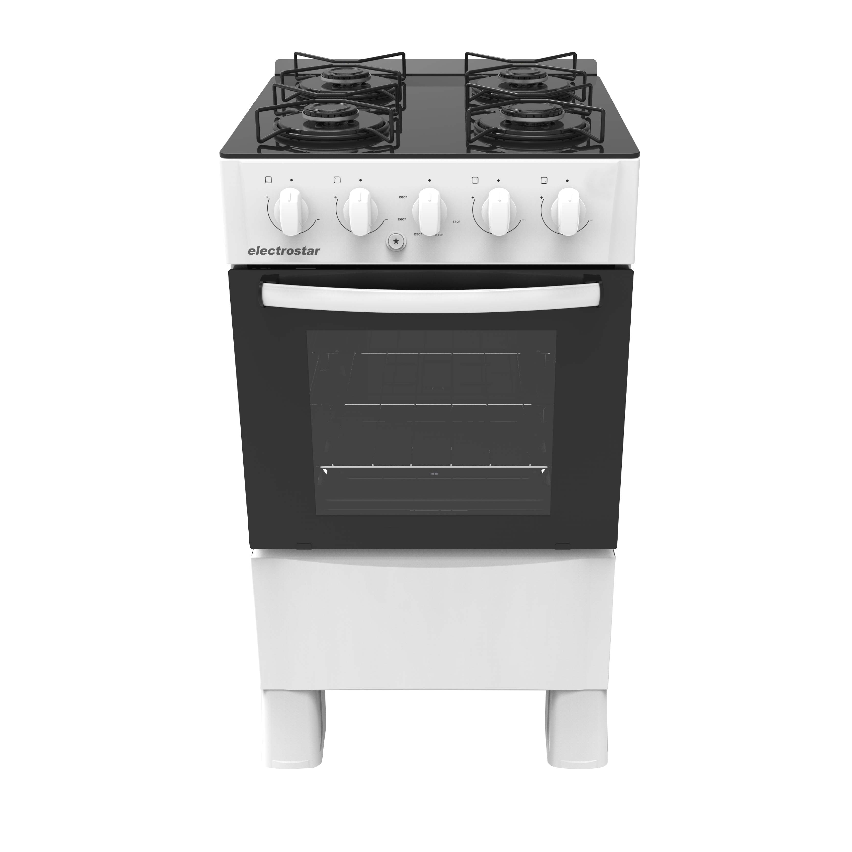Газовая плита Electrostar 4 конфорки CG4027, стеклянная, белая