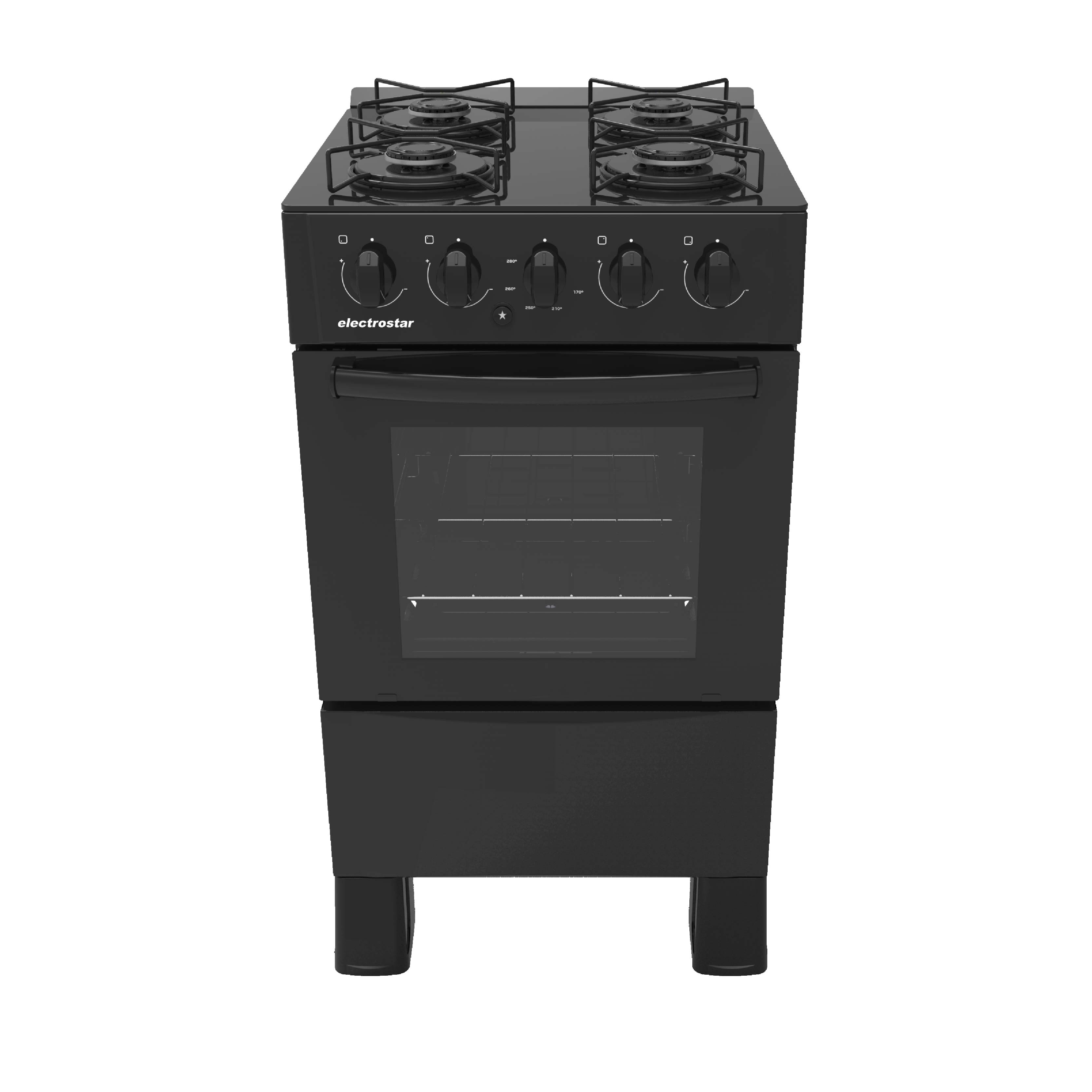 Газовая плита Electrostar 4 конфорки CG4028, стеклянная, чёрная