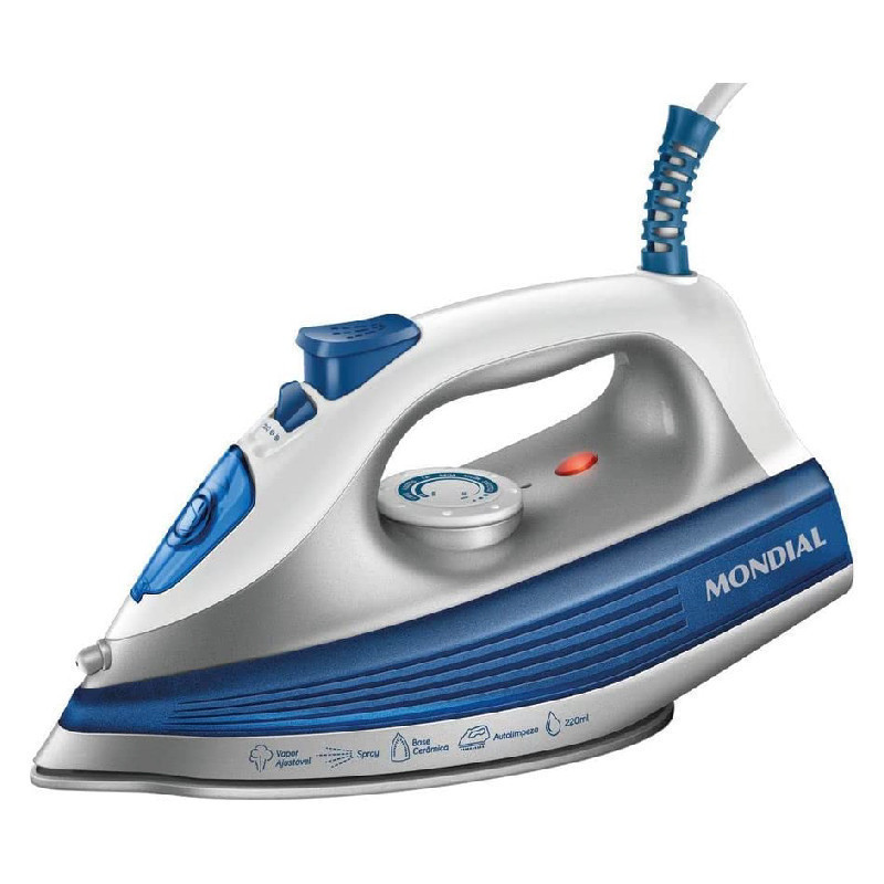 Plancha Mondial A Vapor FVN-01-BL Blue Base Ceramica