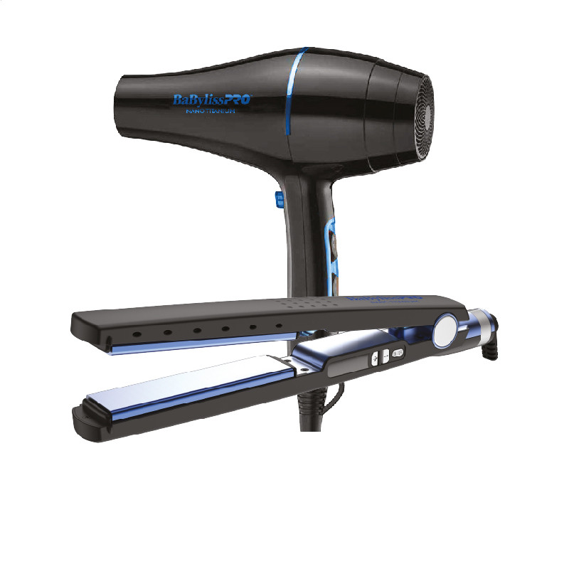 Combo Babyliss Secador+planchita Black And Blue