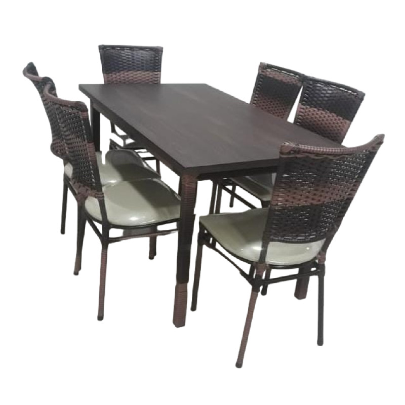 Juego De Comedor A&f Iris M. Mad. 6S Tabaco