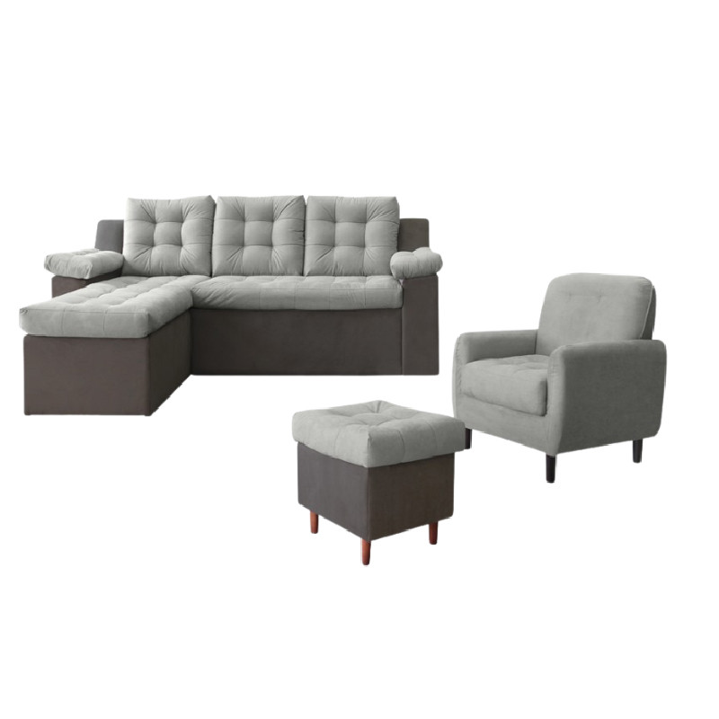 SOFA NOBILE BARCELONA 870/587 MAR/GRIS POL/PUFF