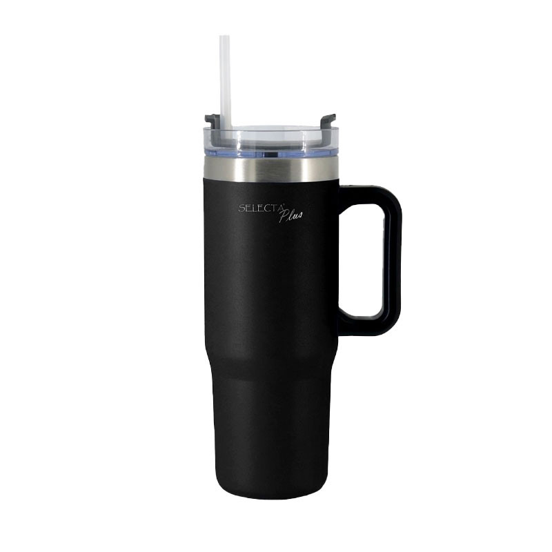 Hoppie Mug Travel Termico Selecta 900ML Negro Acero Inox