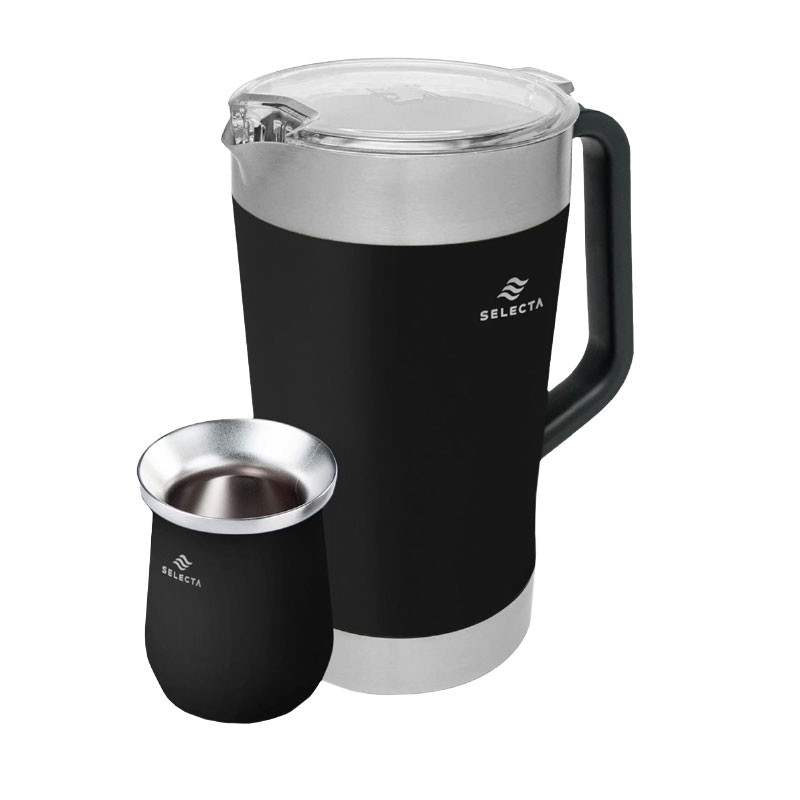 Set Jarra Selecta 1.9L + Mate 330ML Inox. Negro