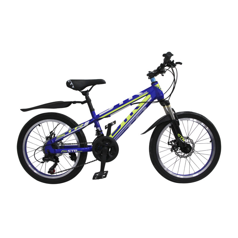 Велосипед STR Iron X с амортизатором 20", синий, дисковые тормоза