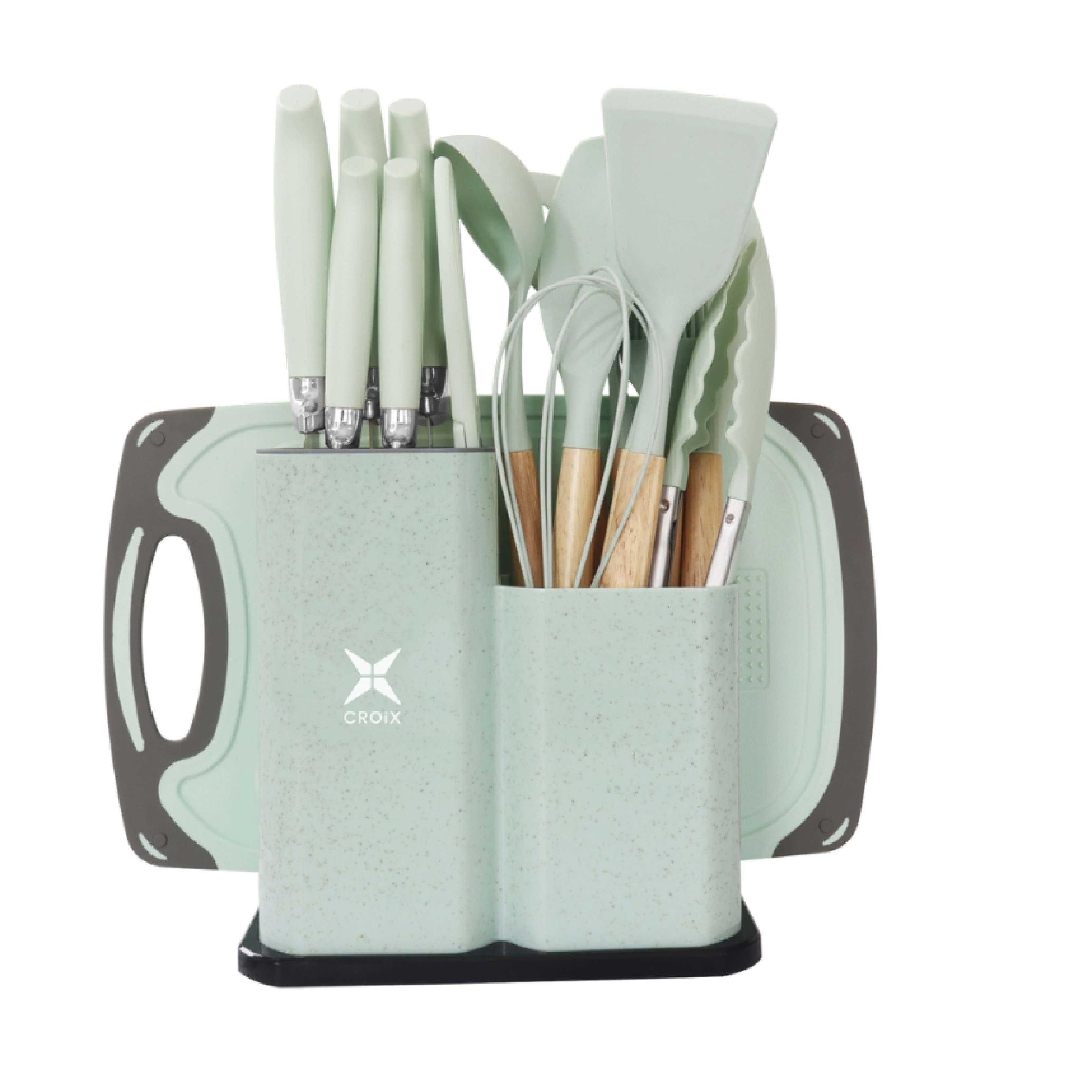 Set De Utensilios Croix Silicona MADERA19PCS/SUR Ng/vd/rs/gs