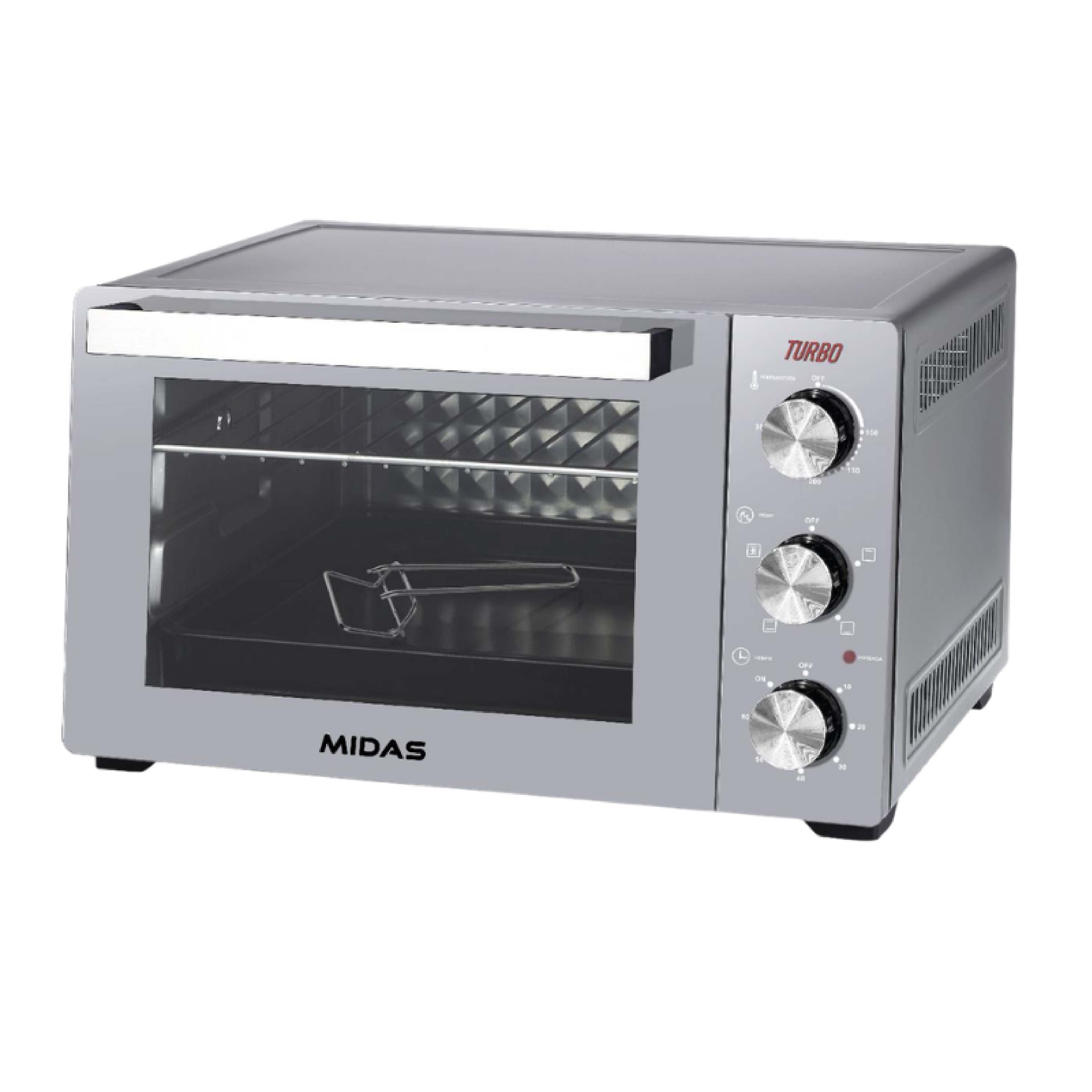 Электродуховка Midas MD-HE45T 45 л, Turbo, нержавейка 300