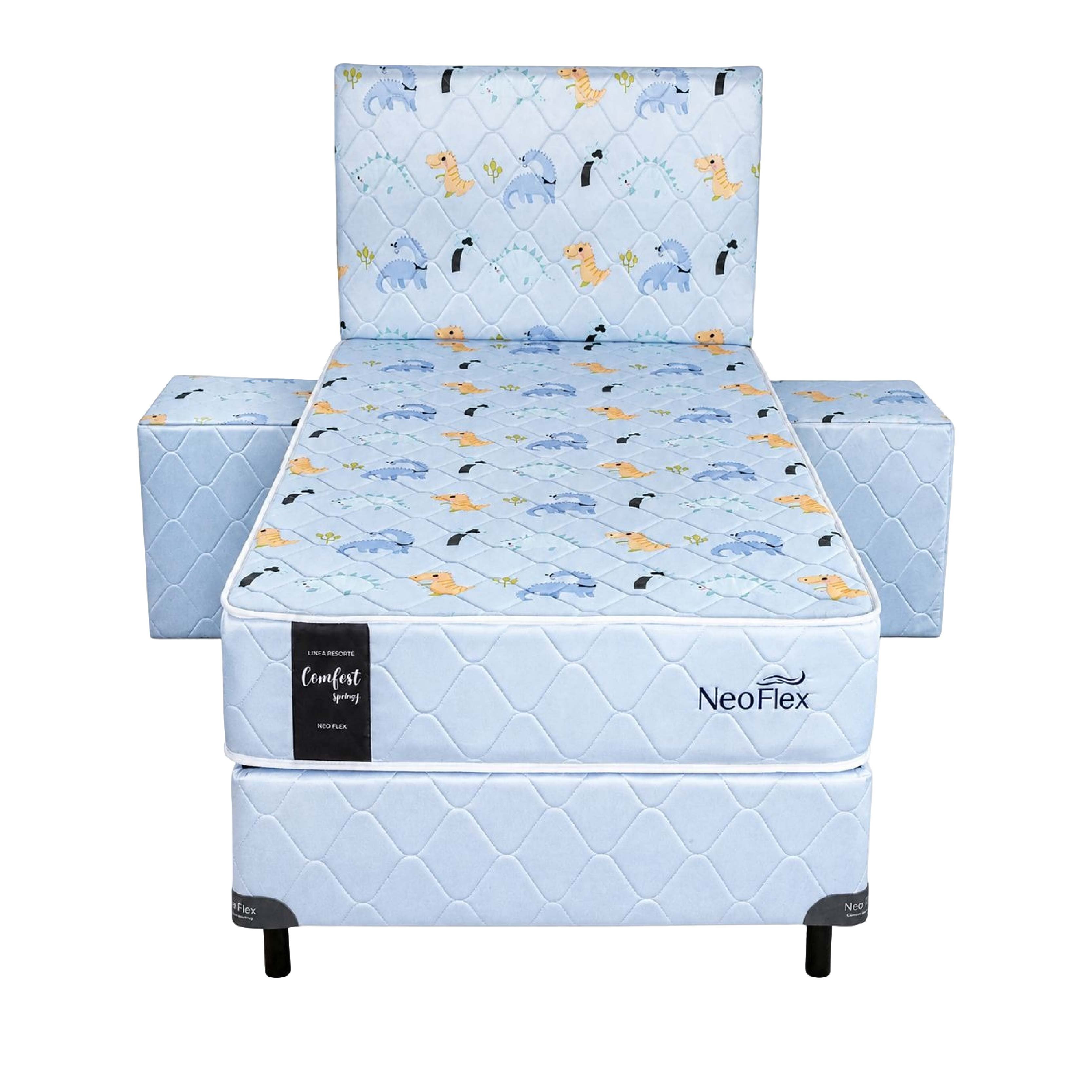 Комплект Neoflex Kids 100x190 (основание + матрас + матрас + матрас), голубой