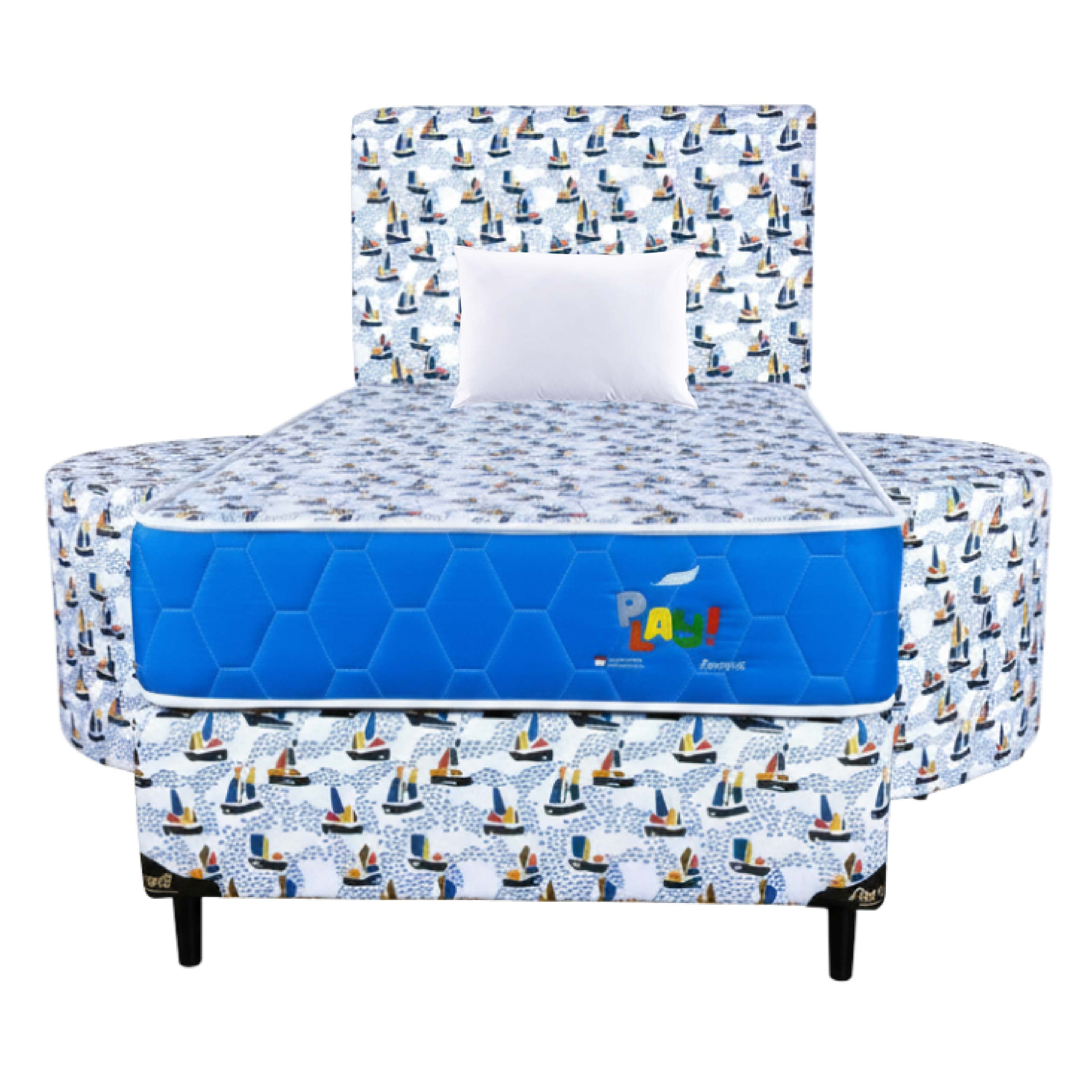 Комбо Parana Play Kids 100X190 (b+c+c+m) синий + 1 подушка