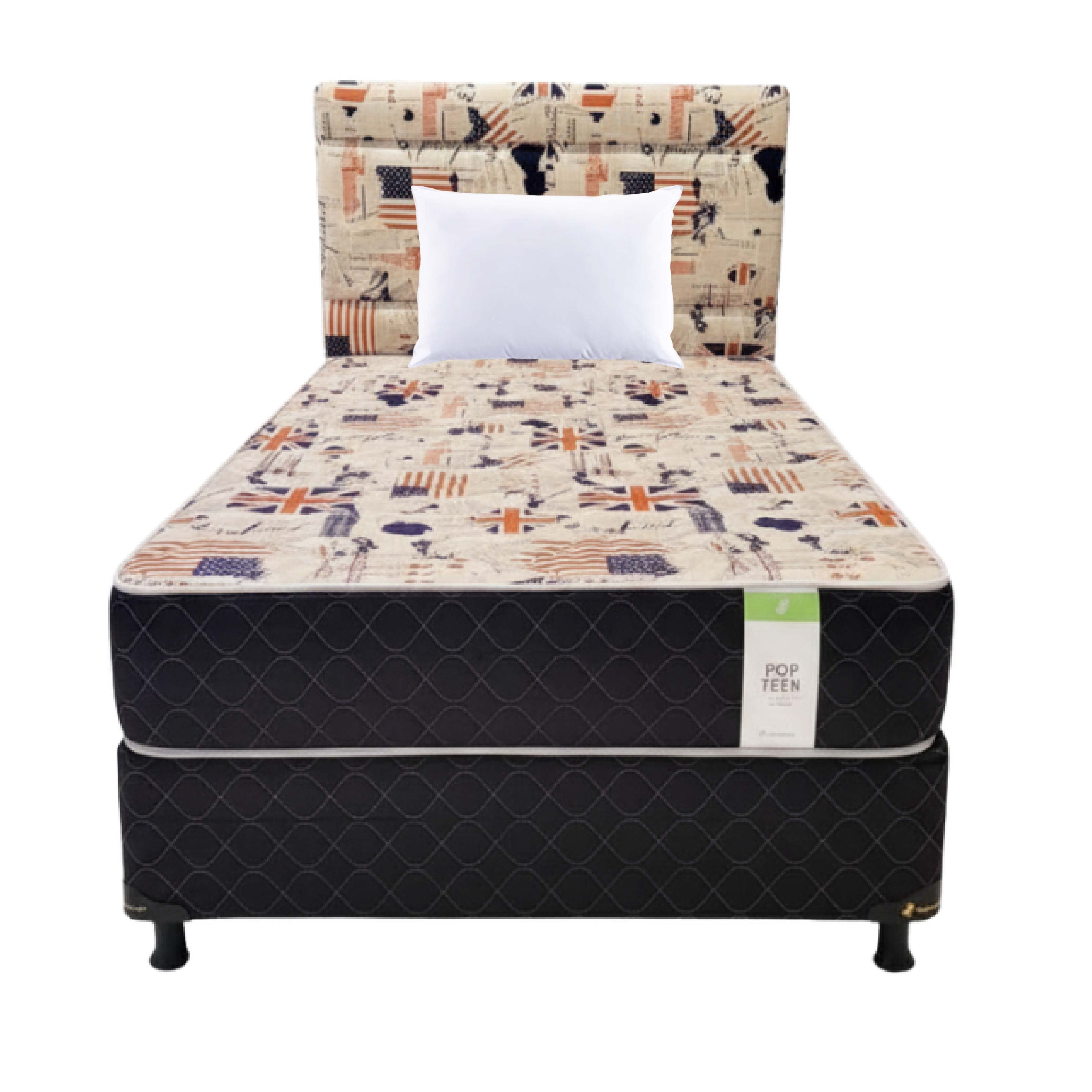 Матрас Superspuma Pop Teen 120X190 (b+c+c) чёрный в полоску + 1 подушка