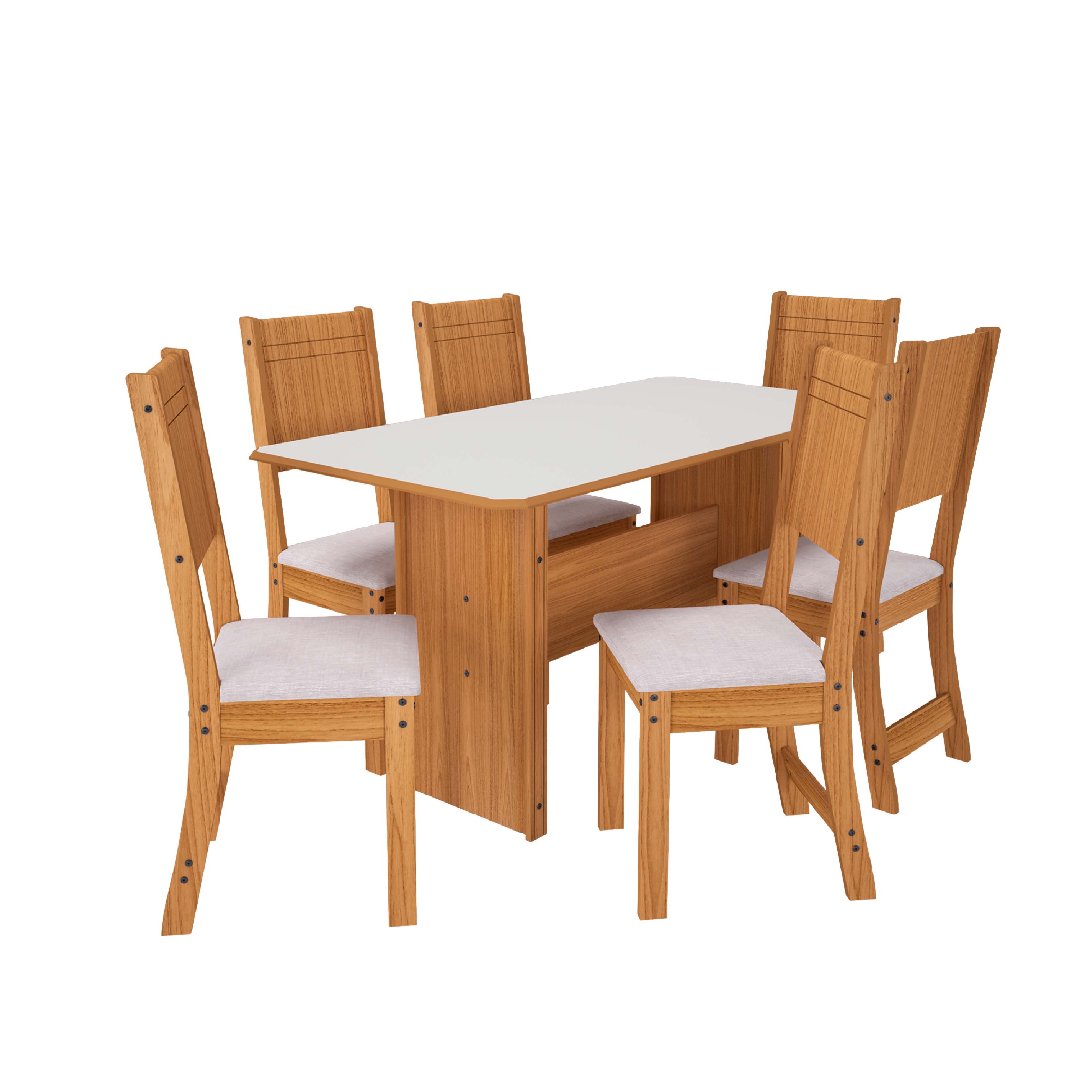 Juego De Comedor Abba Evora 6S Freijo Trend/off White