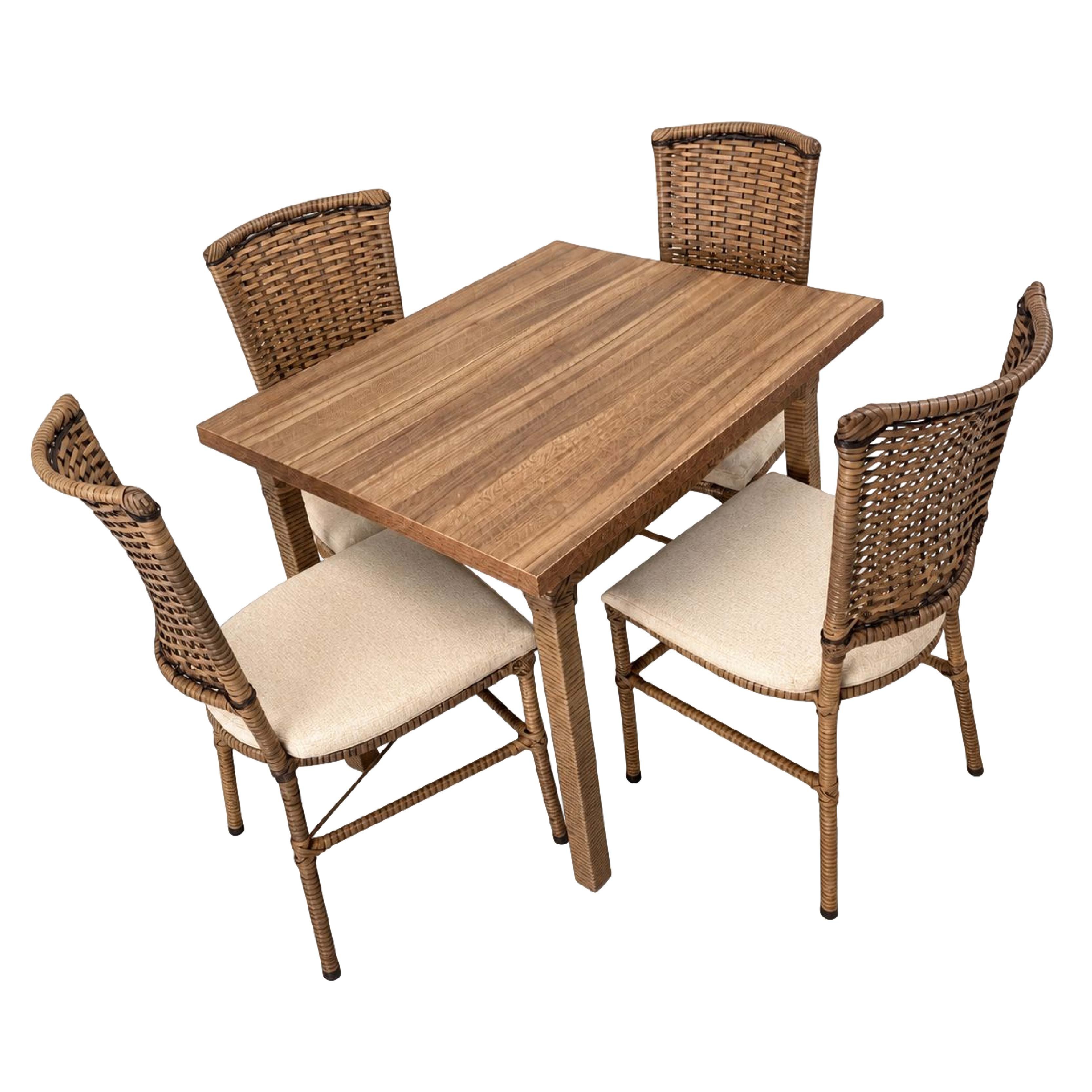 Juego De Comedor A&f Iris M. Mad. 4S Capuchino