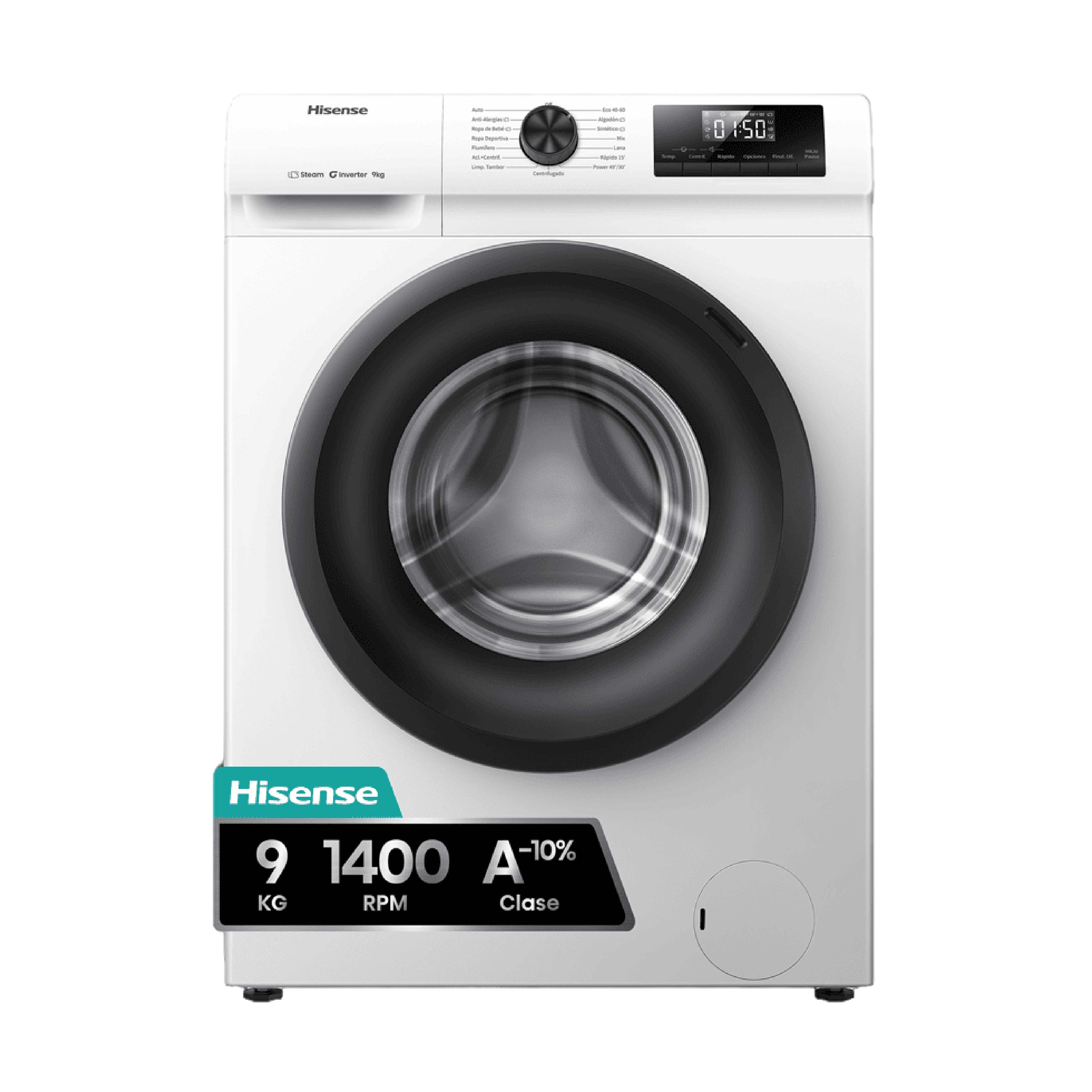 Стиральная машина-автомат Hisense 9 кг, фронтальная, белая