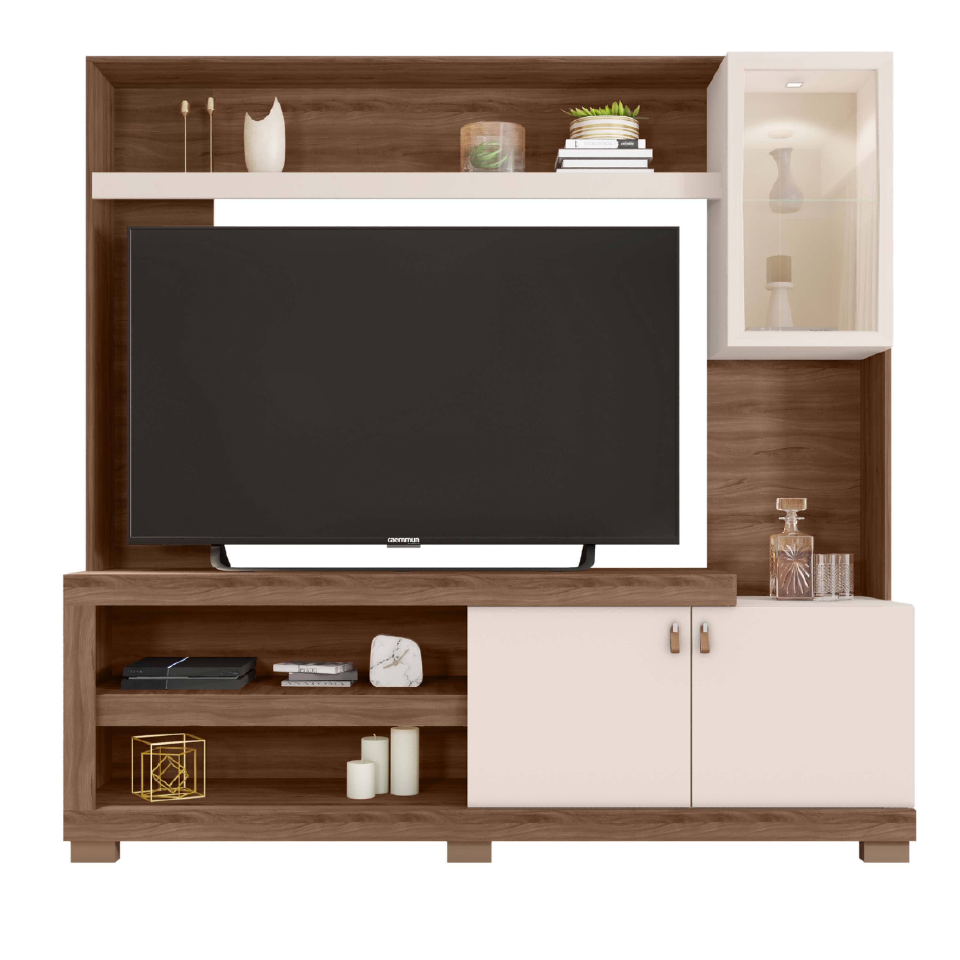 Тумба под ТВ Nobile Lume 1,9 м для ТВ до 65" — орех San Remo/белый
