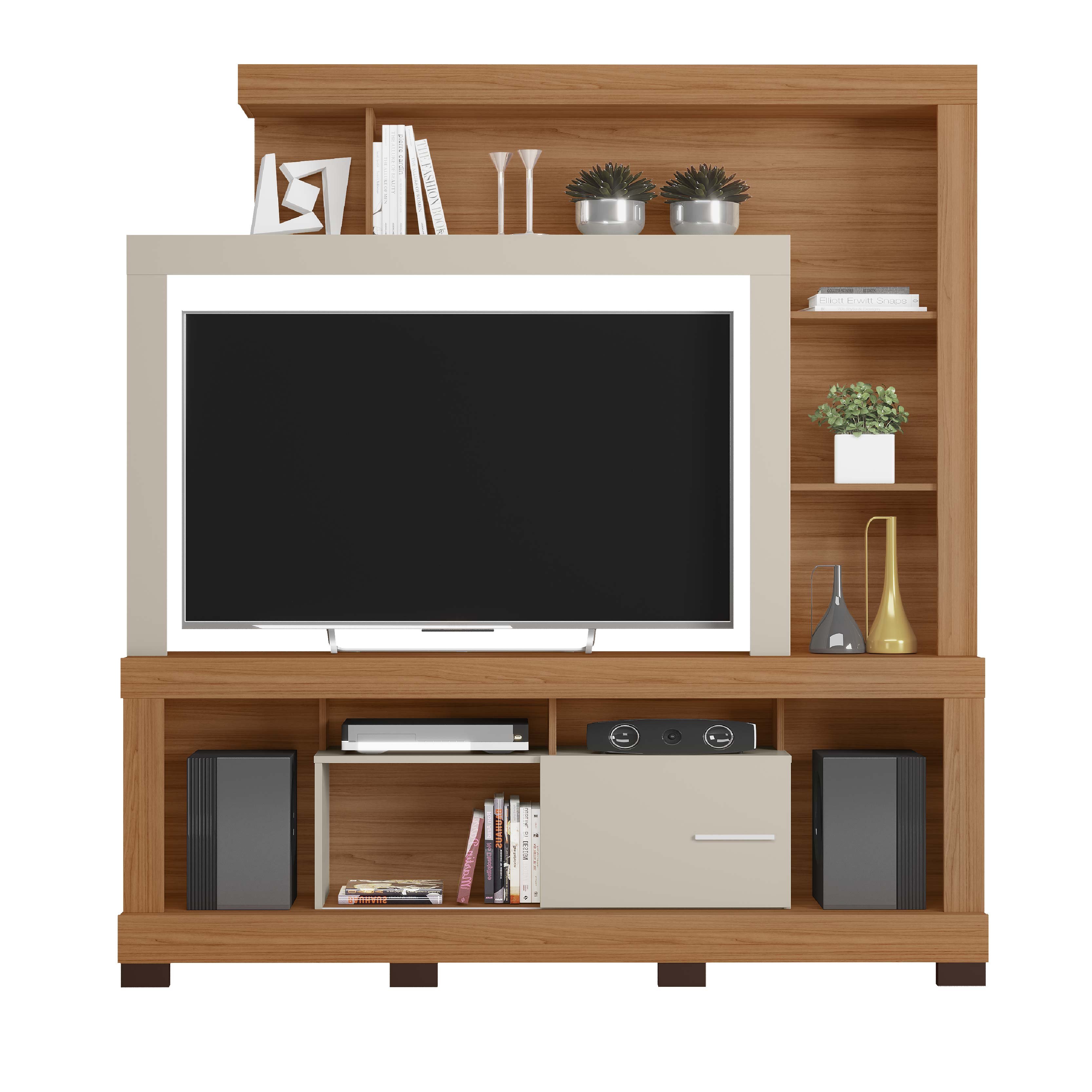 Estante Nobile Ipanema 55" Amendoa/canela/off White Matte