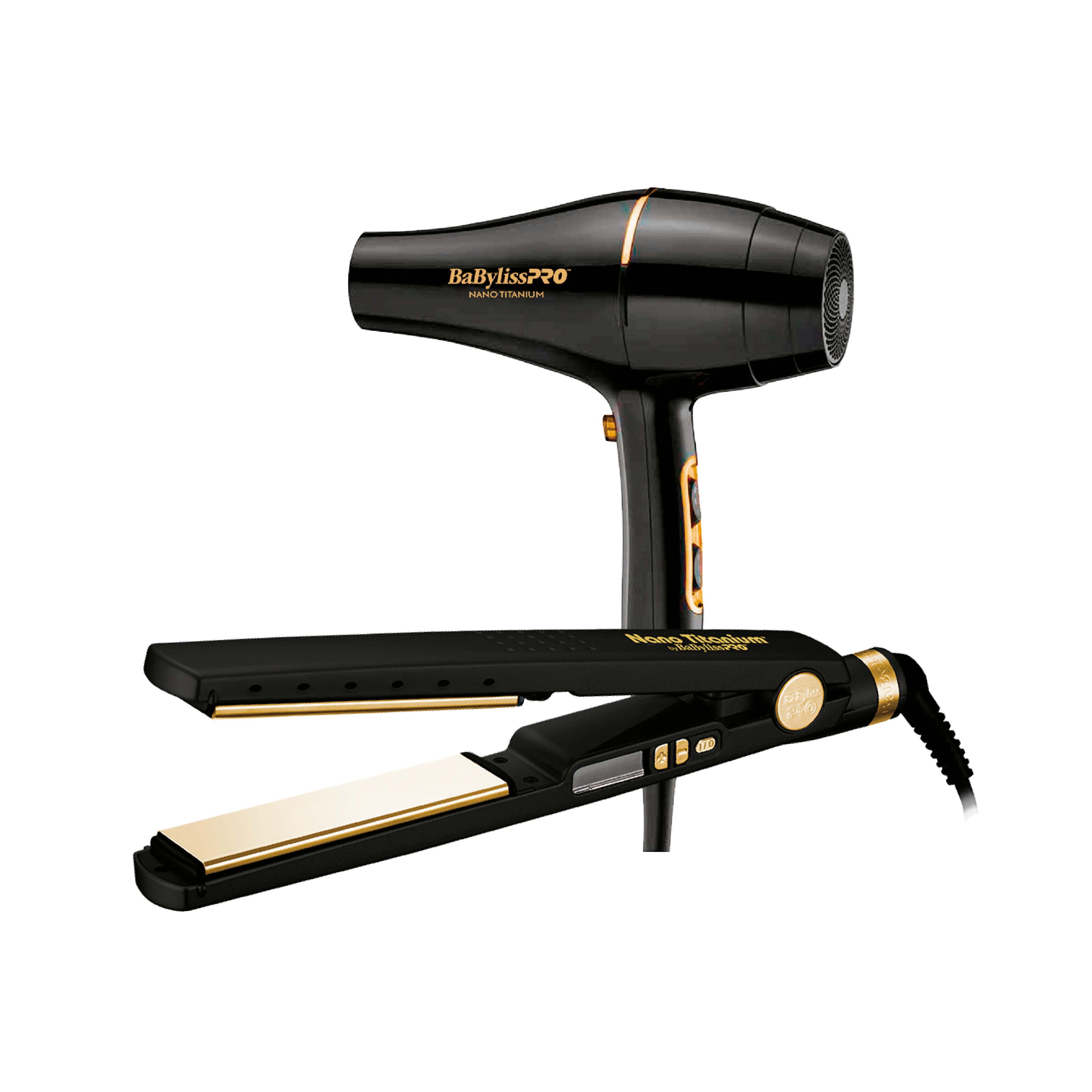 Combo Babyliss Secador + Planchita Nano Gold BNTBGPP43