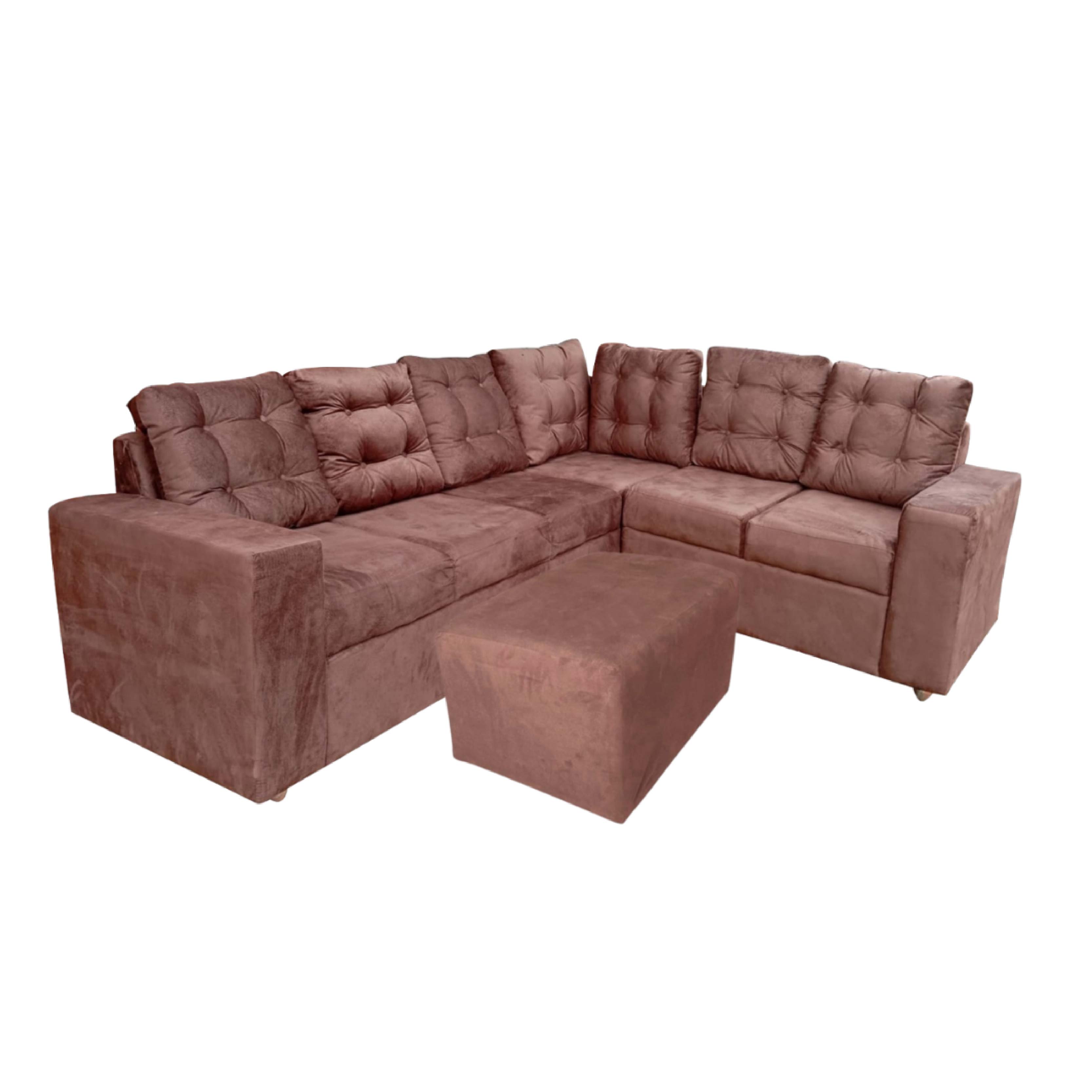 Sofa Aguila Eco Canto C/puff Marron Chocolate
