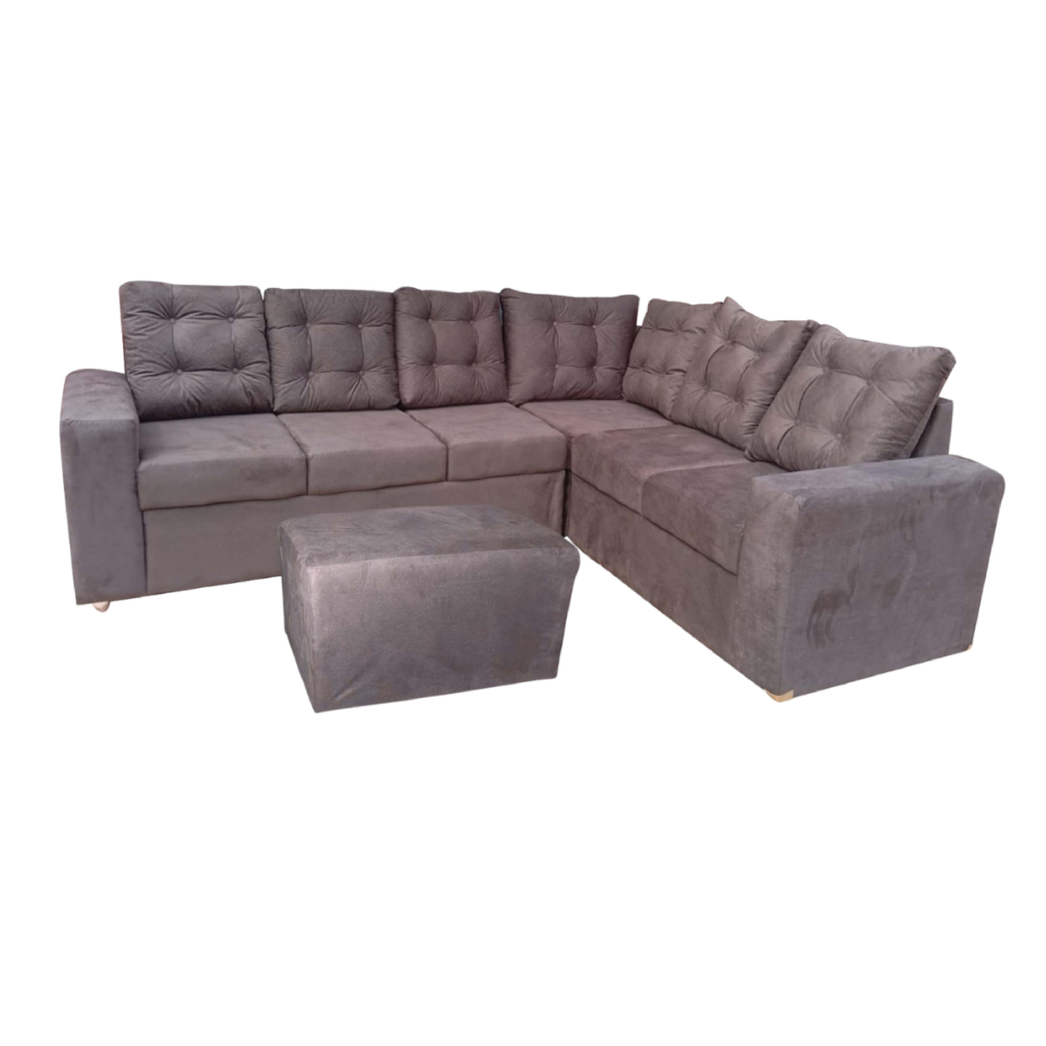 Sofa Aguila Eco Canto C/puff Marron Tabaco