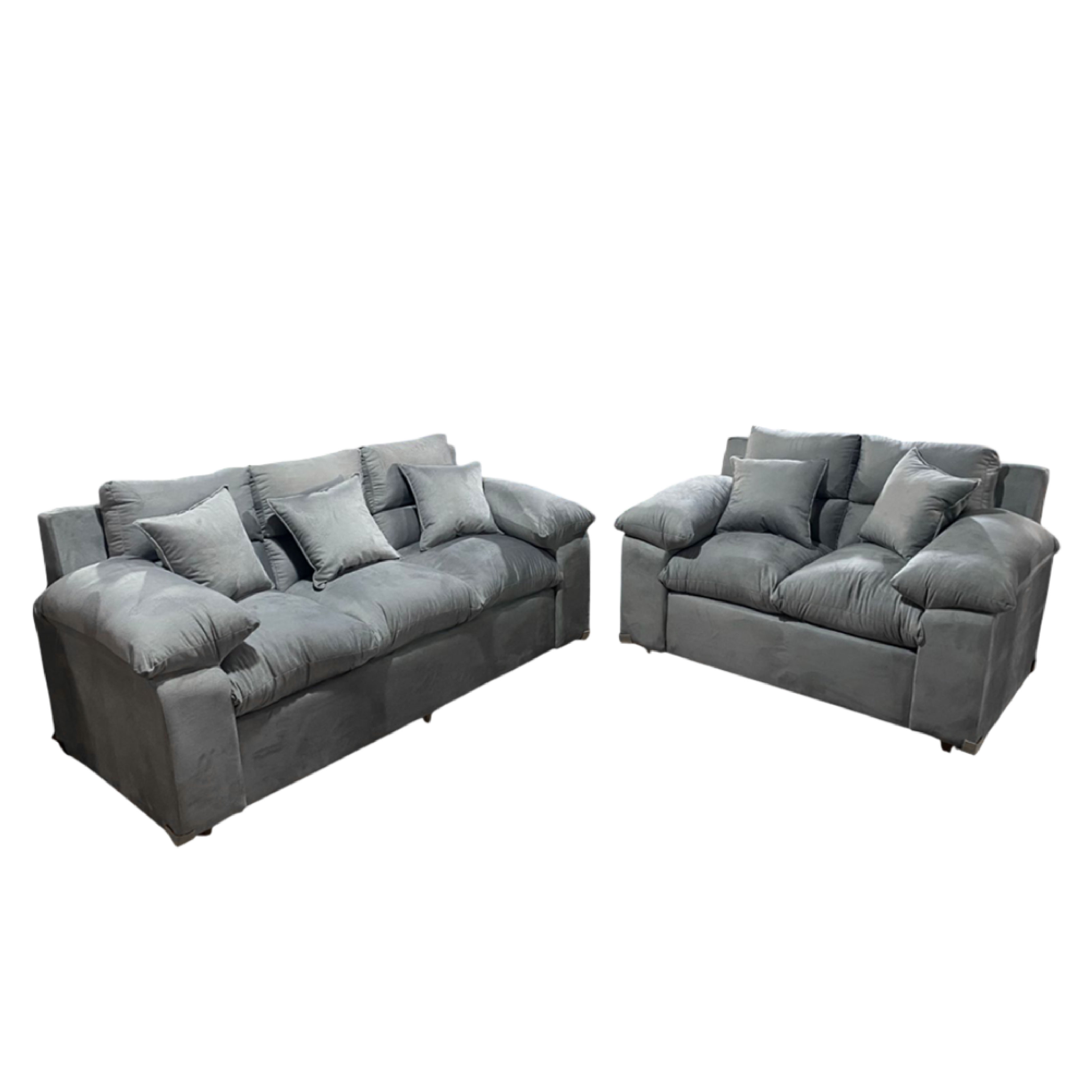 Sofa Confort Dubai 3X2 Con 5 Almohadas Gris