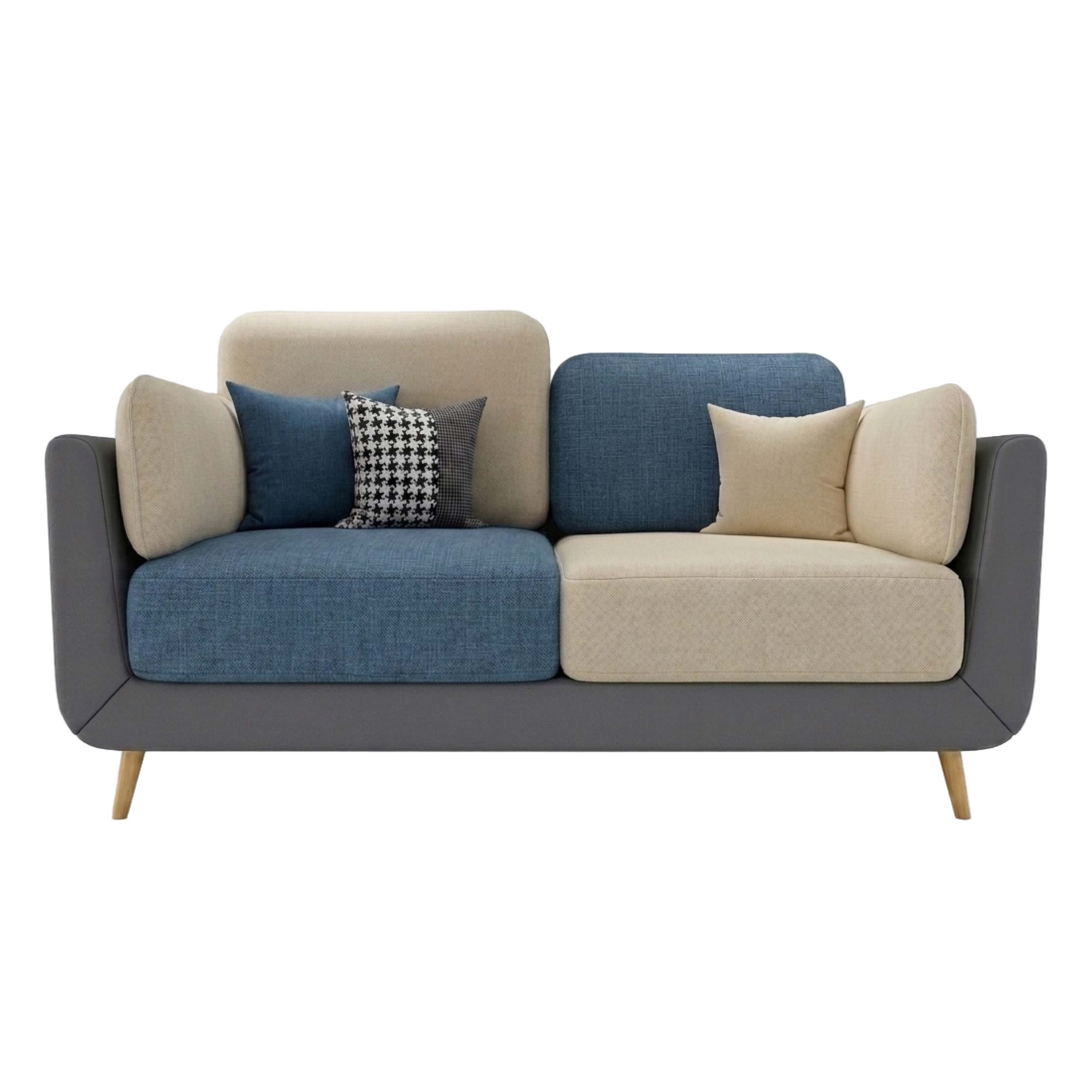 Sofa Dorita Mudra 2L + 5ALMOH. Azul