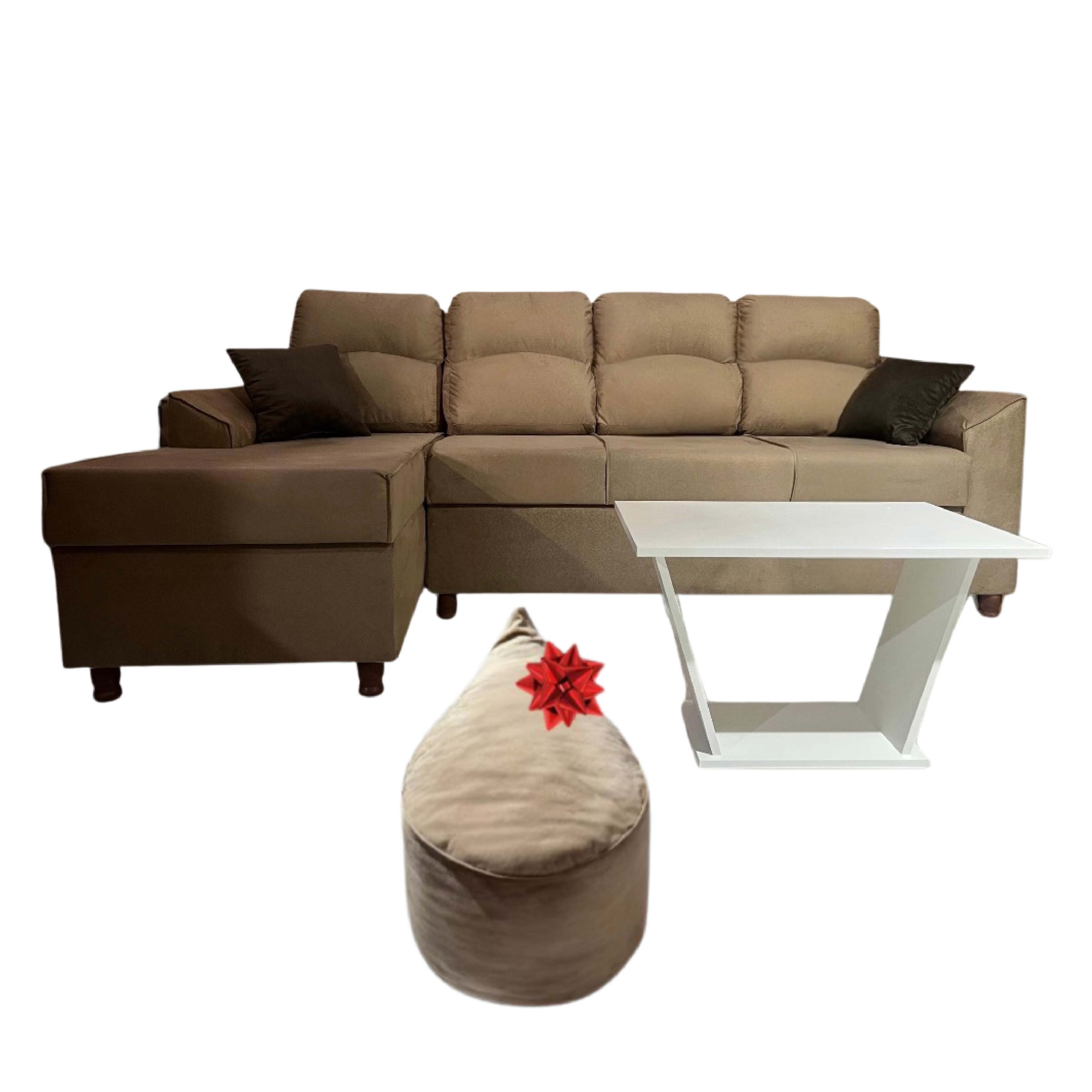 Sofa Unanime Analia 3L C/m 2AL+PUFF Beige