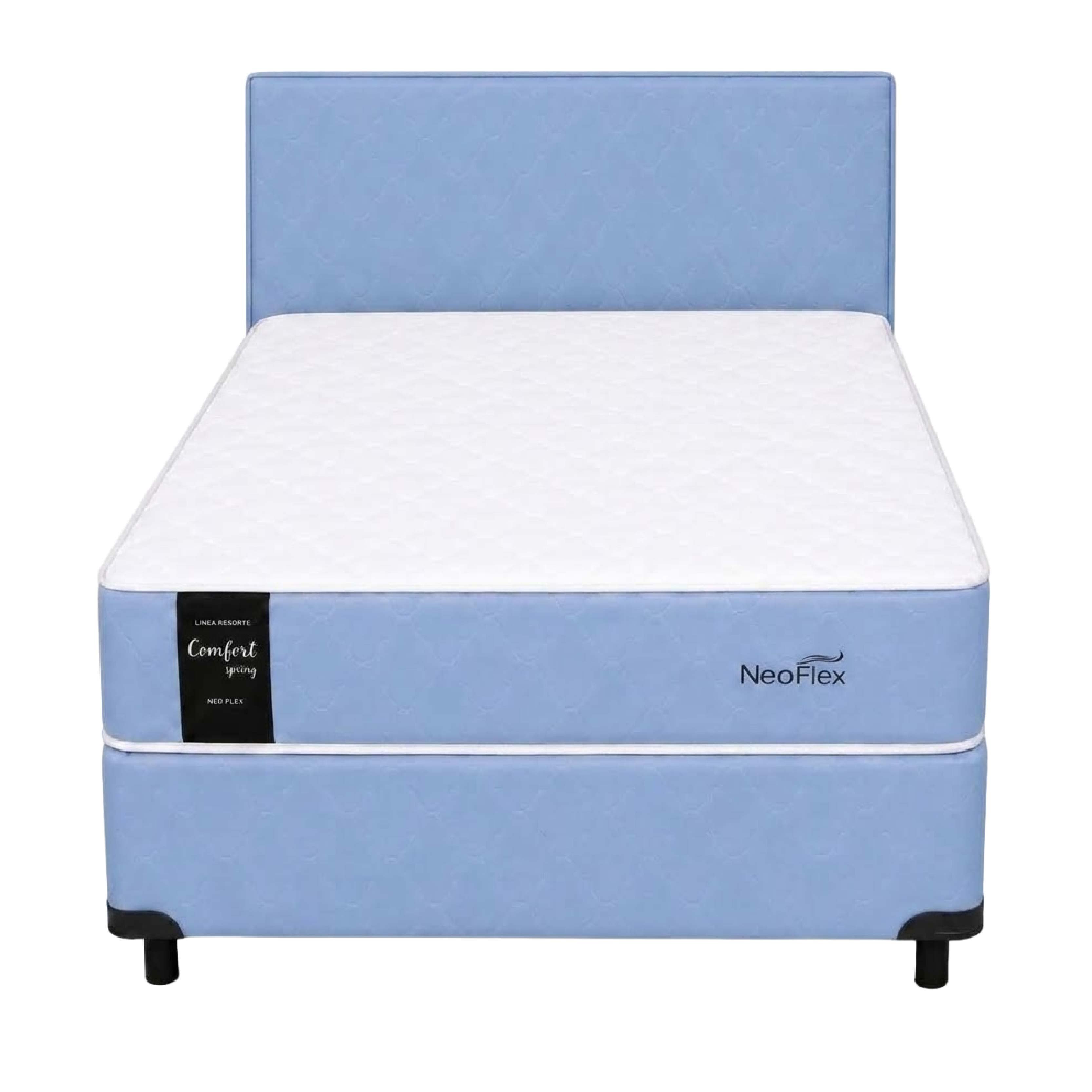 Детская кровать-сомье Neoflex 120x190, голубая (основание + матрас + матрас)