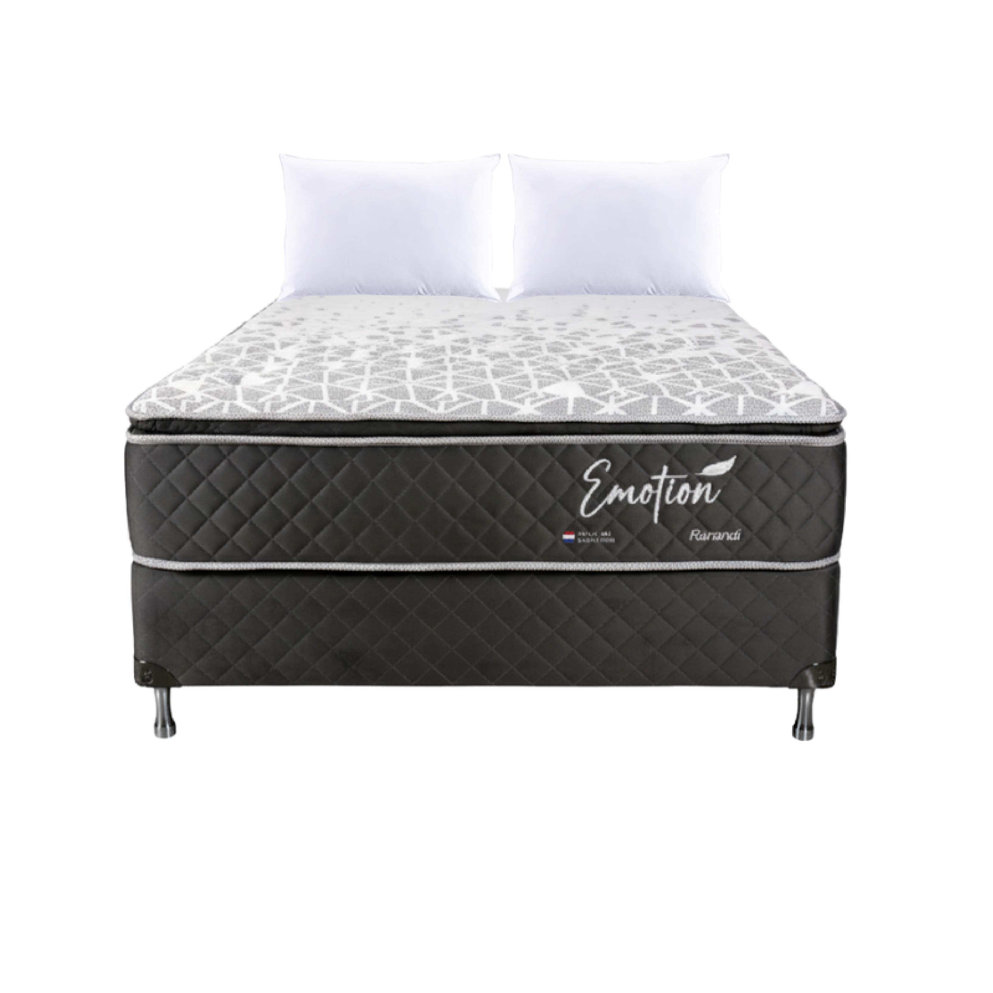 Somier Parana Emotion 140X190 (b+c) Gris + 2 Almohadas