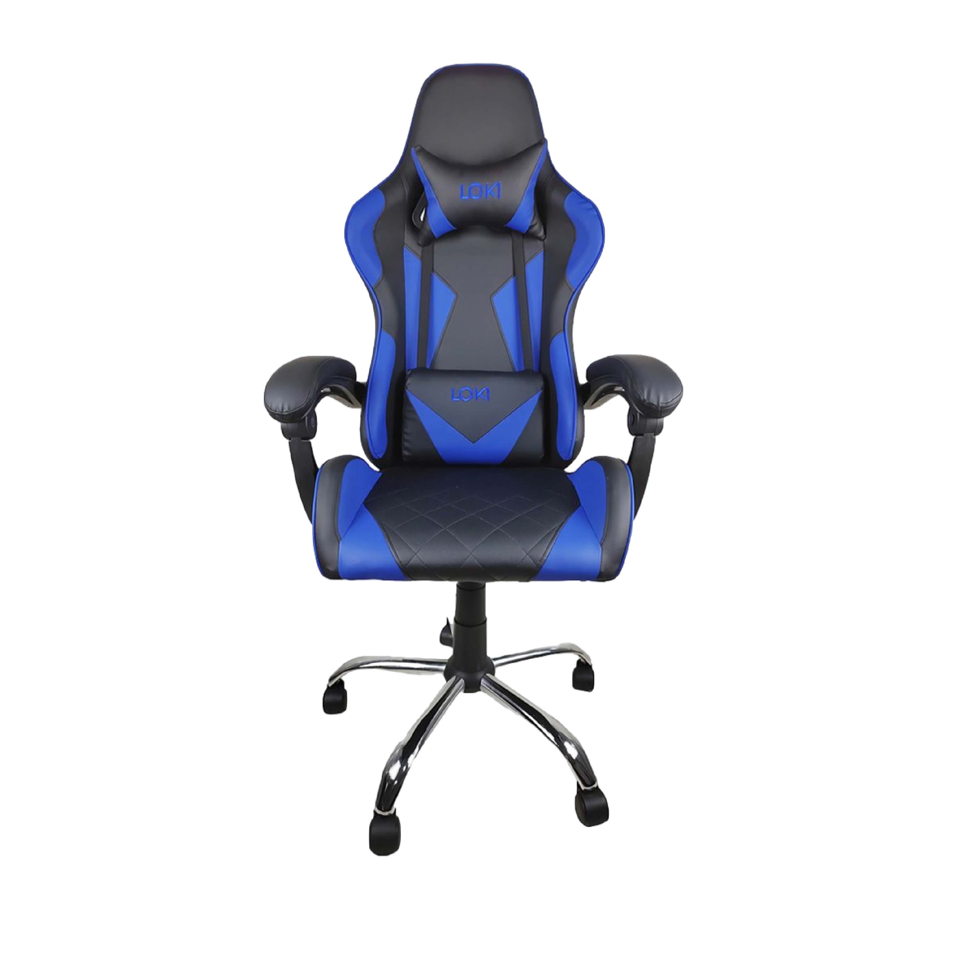 Игровое кресло Empoli Loki EM-GC01, чёрно-синее, без подставки для ног