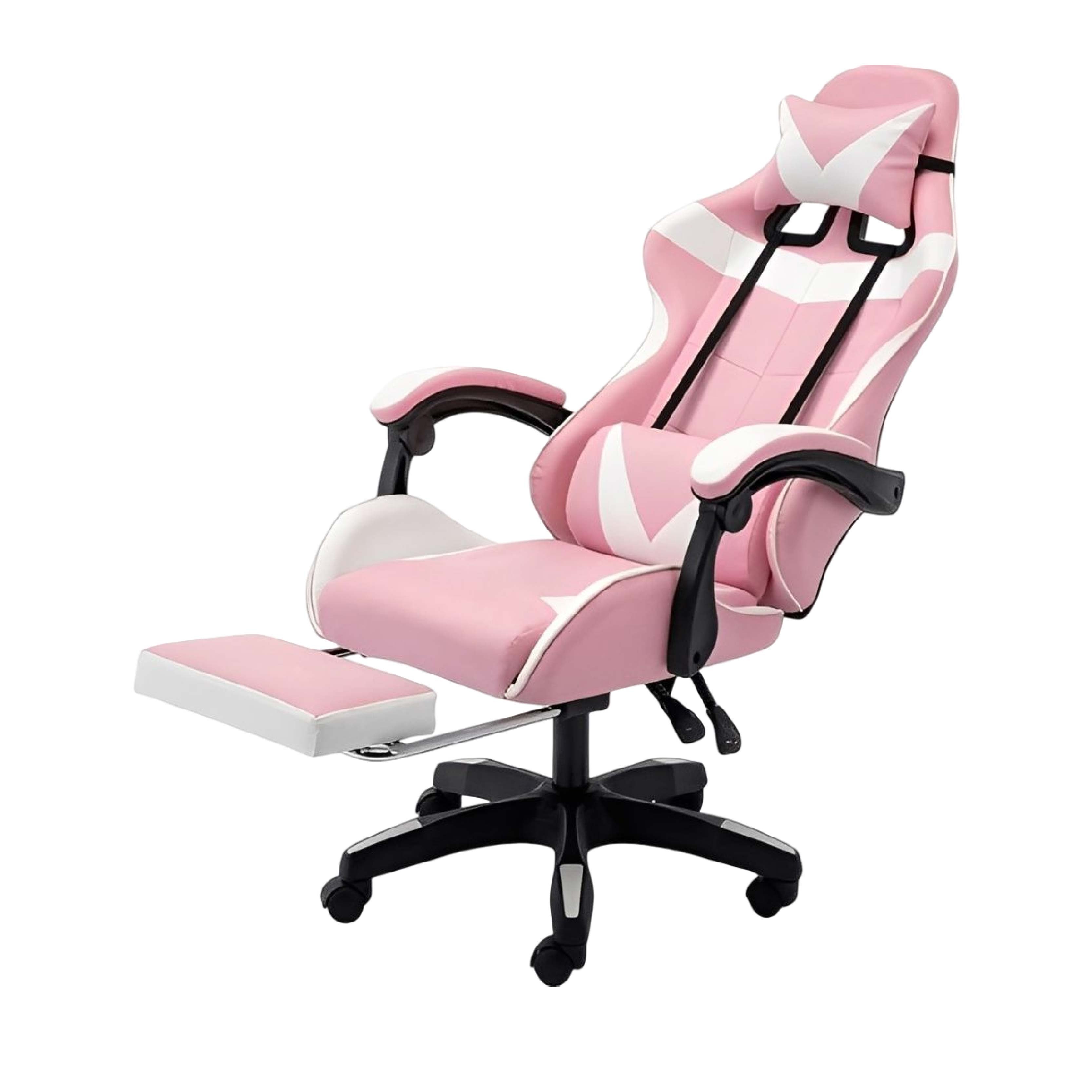 Игровое кресло Level Xtreme LVS-186, розовое, с подставкой для ног