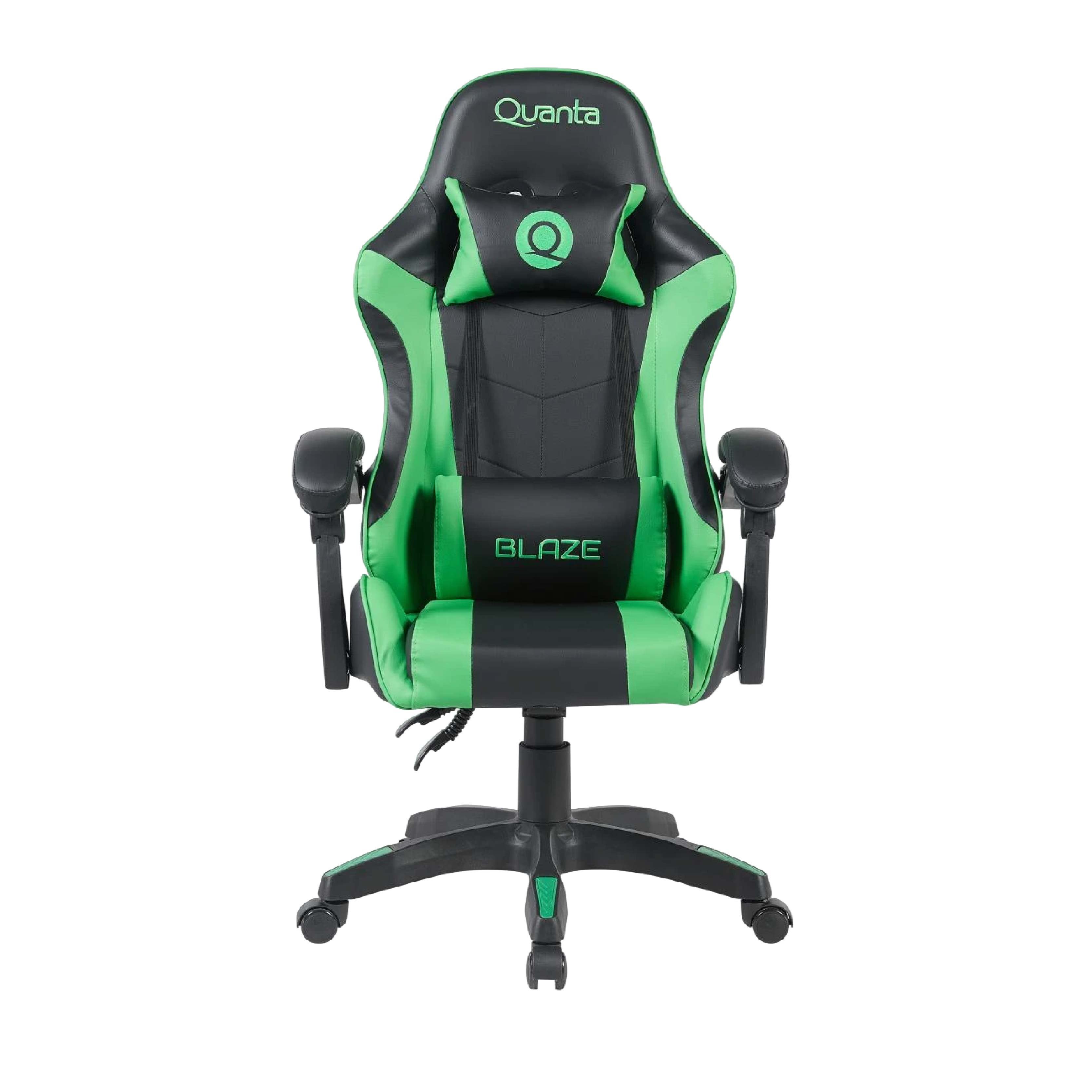 Игровое кресло Quanta QTSG3 Blaze, зелёно-чёрное, без подставки для ног